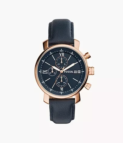 Rhett Chronograph Navy Leather Watch