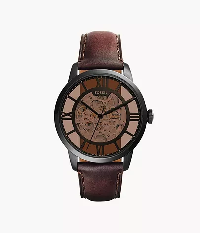 Townsman Automatic Dark Brown Leather Watch