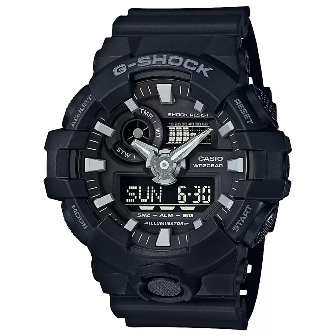 G-SHOCK GA-700-1BDR - G715 Black Analog-Digital - Men's Watch