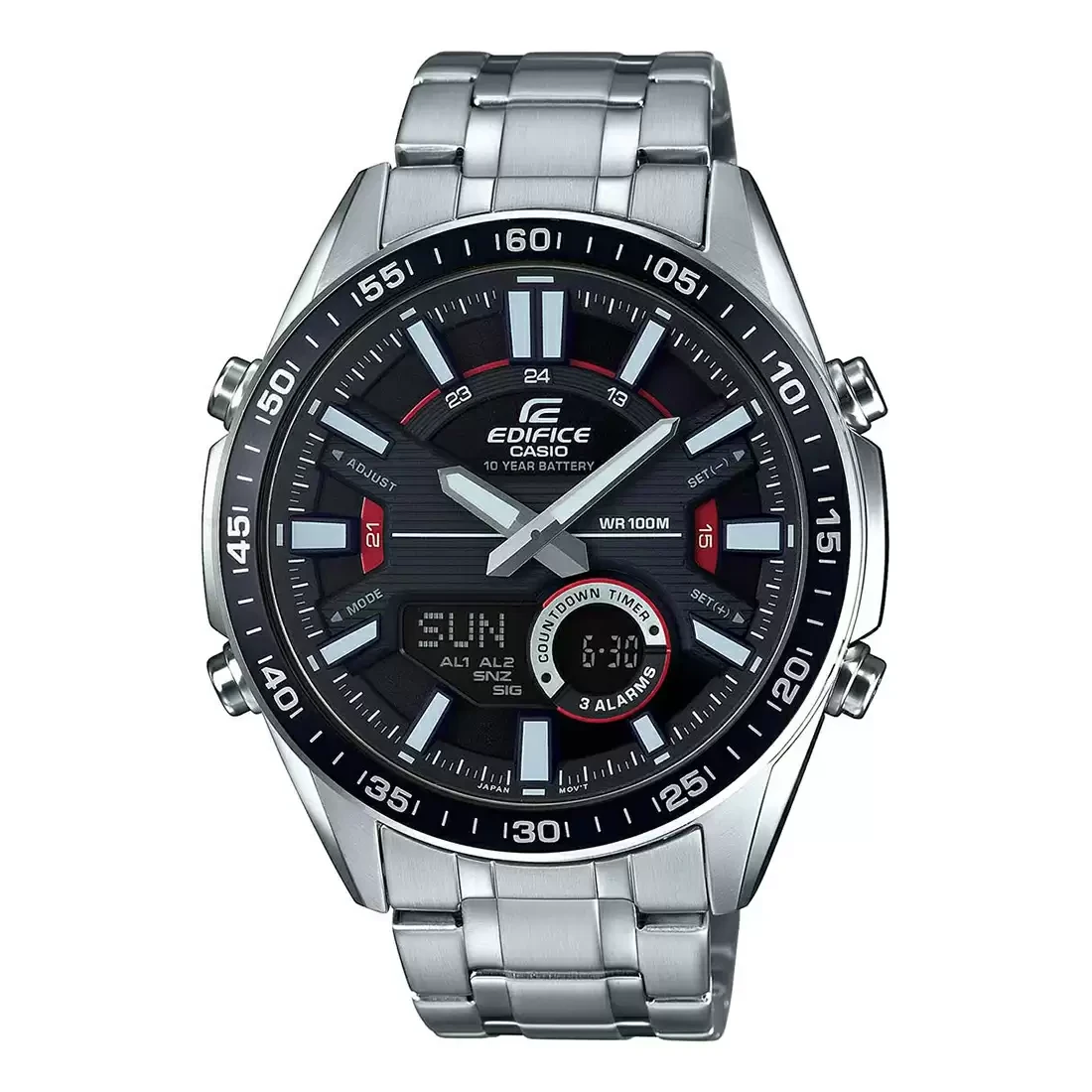 EDIFICE EFV-C100D-1AVDF - EX438 Silver Analog-Digital - Men's Watch