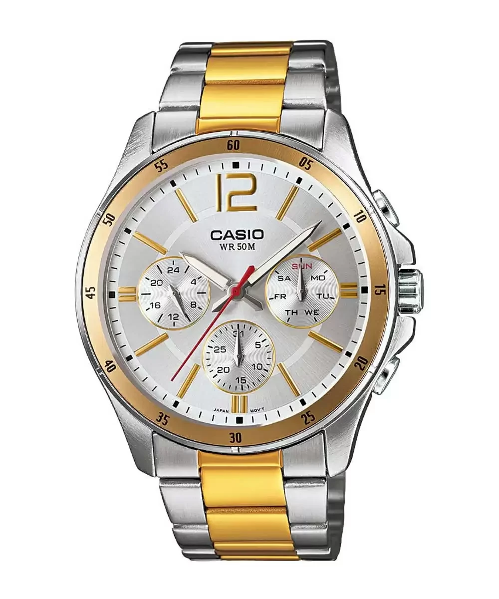 ENTICER MEN MTP-1374HSG-7AVIF - A1653 Two-Tone Multi-Dial - Men's Watch