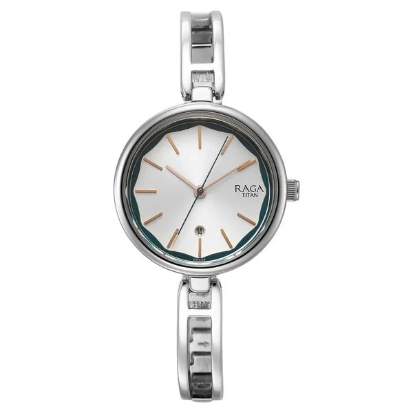 Titan Raga Viva Silver Dial Metal Strap Watch for Women 2683sm01 Women's Watch