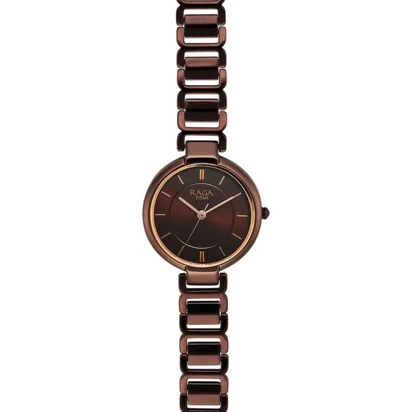Raga Women's Allure: Brown Dial with designer Metal Strap Watch 2608qm02 Women's Watch