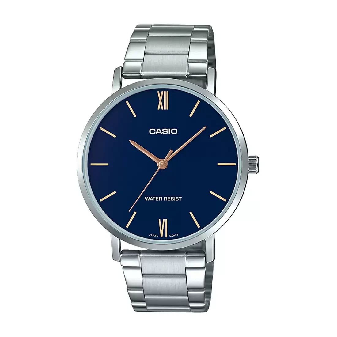 ENTICER MEN MTP-VT01D-2BUDF - A1613 Silver Analog - Men's Watch