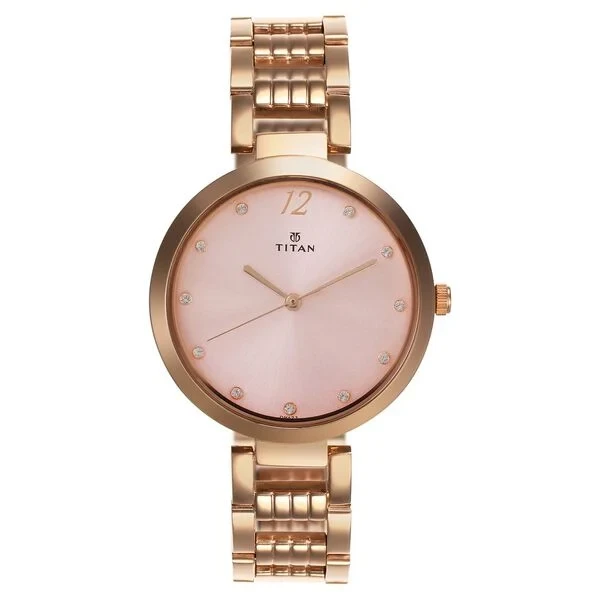 Titan Sparkle Pink Dial Analog Stainless Steel Strap watch for Women ns2480wm03 Women's Watch