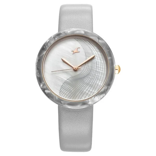Fastrack Younique Quartz Analog Mother Of Pearl Dial LeatherStrap Watch For Girls
