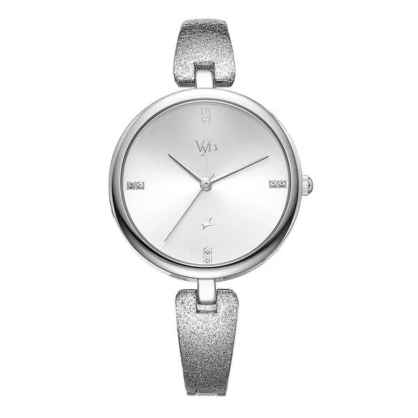 Fastrack Vyb Diva Quartz Analog Silver Dial Metal Strap Watch for Girls