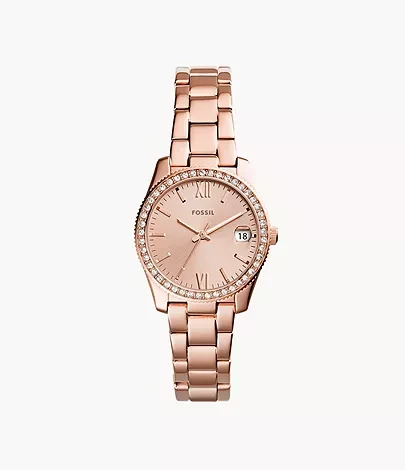 Scarlette Three-Hand Date Rose-Gold-Tone Stainless Steel Watch